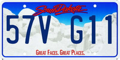 SD license plate 57VG11