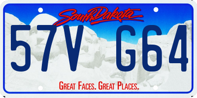 SD license plate 57VG64