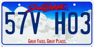 SD license plate 57VH03