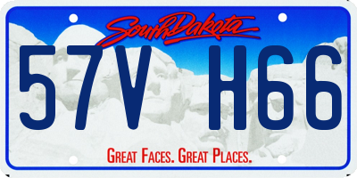 SD license plate 57VH66