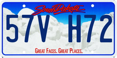 SD license plate 57VH72