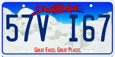 SD license plate 57VI67