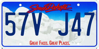 SD license plate 57VJ47