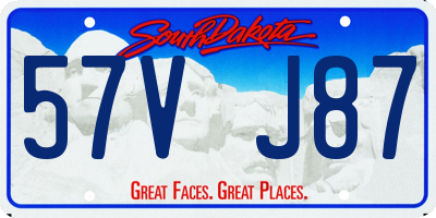 SD license plate 57VJ87