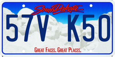 SD license plate 57VK50