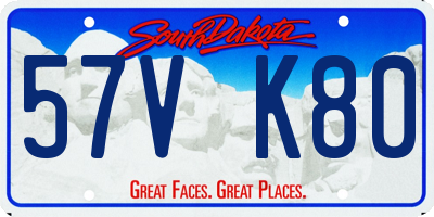 SD license plate 57VK80