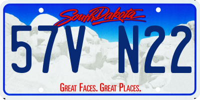 SD license plate 57VN22