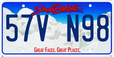 SD license plate 57VN98