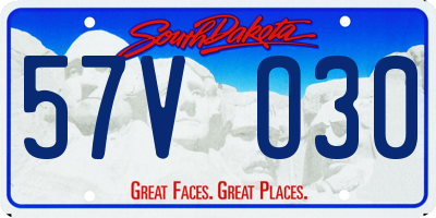 SD license plate 57VO30