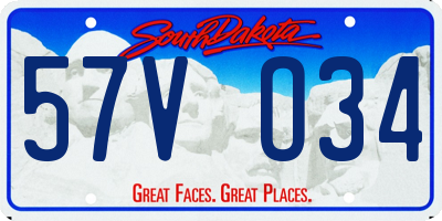 SD license plate 57VO34