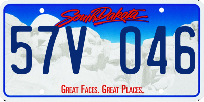 SD license plate 57VO46