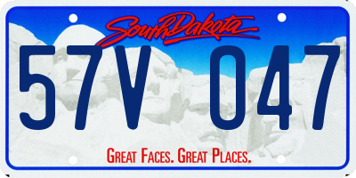 SD license plate 57VO47