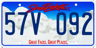 SD license plate 57VO92