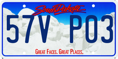 SD license plate 57VP03