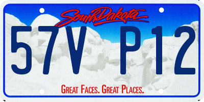 SD license plate 57VP12