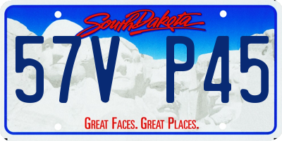 SD license plate 57VP45