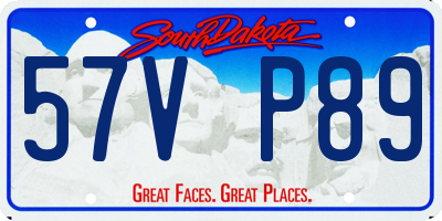 SD license plate 57VP89