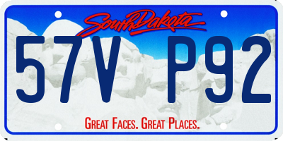SD license plate 57VP92