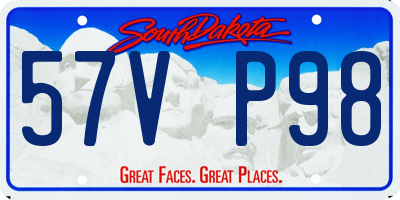SD license plate 57VP98