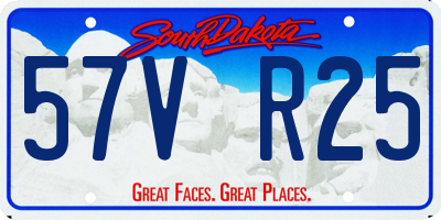 SD license plate 57VR25