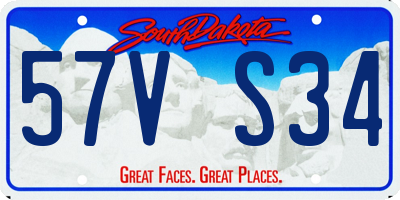 SD license plate 57VS34