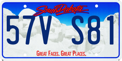 SD license plate 57VS81