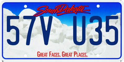 SD license plate 57VU35