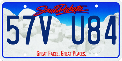 SD license plate 57VU84
