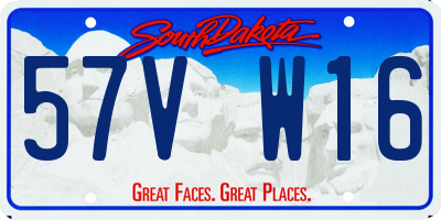 SD license plate 57VW16
