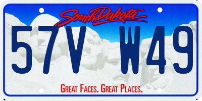 SD license plate 57VW49