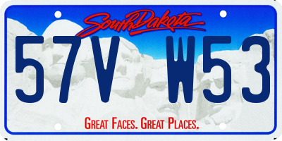 SD license plate 57VW53