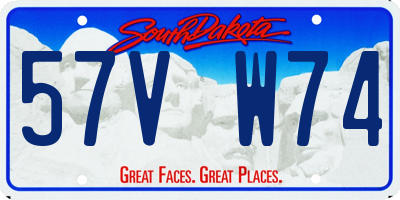 SD license plate 57VW74