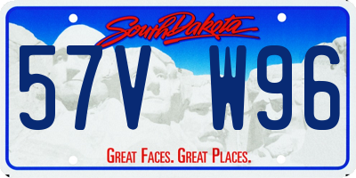 SD license plate 57VW96