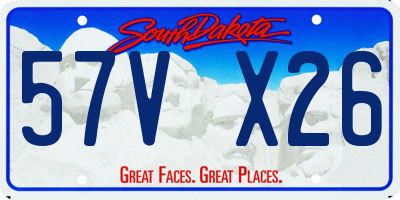 SD license plate 57VX26