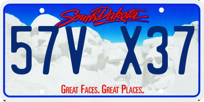 SD license plate 57VX37