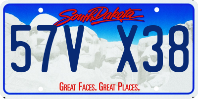SD license plate 57VX38