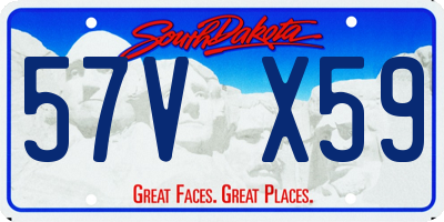 SD license plate 57VX59