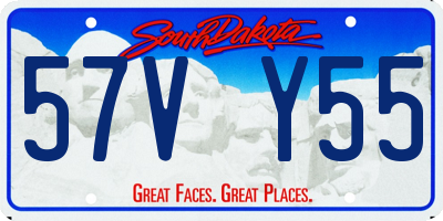 SD license plate 57VY55