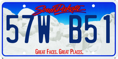 SD license plate 57WB51