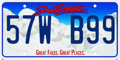 SD license plate 57WB99