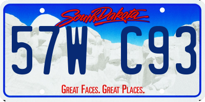 SD license plate 57WC93