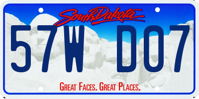 SD license plate 57WD07