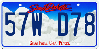 SD license plate 57WD78