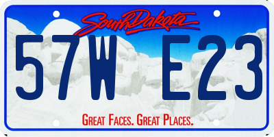 SD license plate 57WE23