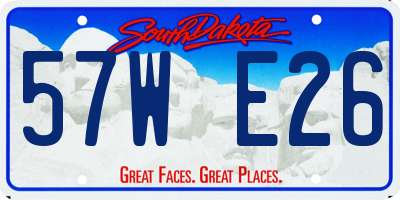 SD license plate 57WE26