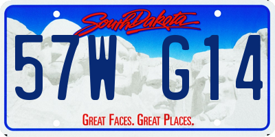 SD license plate 57WG14