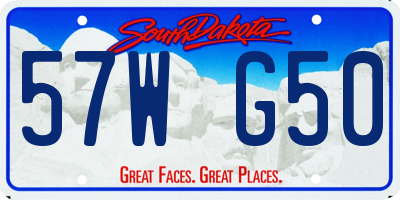 SD license plate 57WG50