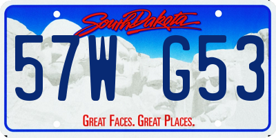 SD license plate 57WG53