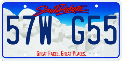 SD license plate 57WG55