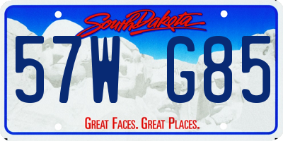 SD license plate 57WG85